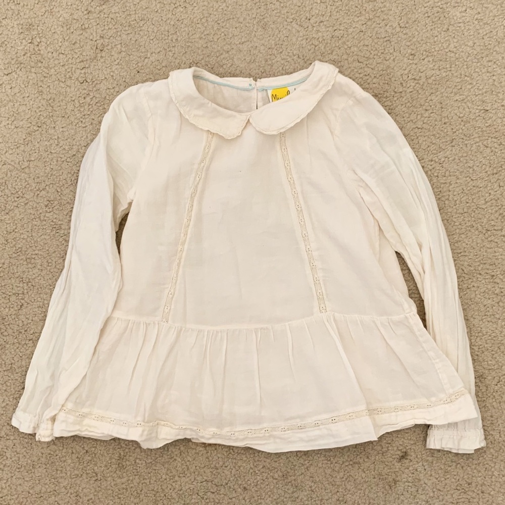 Mini Boden cream blouse size 8/9